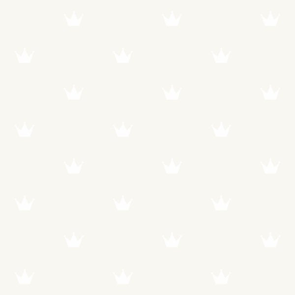 Origin Wallcoverings Tapete kleine Kronen Grau und Weiß - 53 cm x 10.05 m - 347703