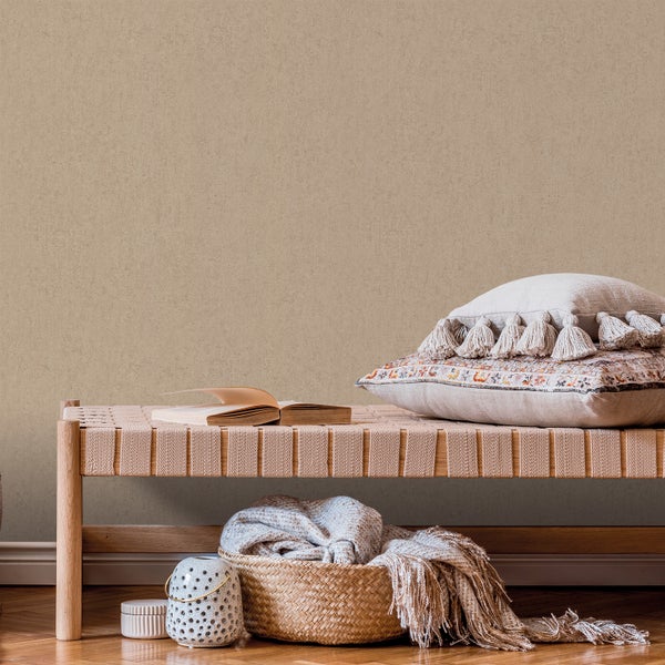 Sanders und Sanders Tapete Leinen-Optik Braun - 53 cm x 10 m - 640533