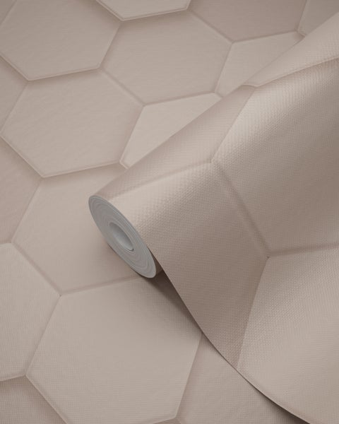 Origin Wallcoverings Tapete 3D Wabenmuster Hellrosa - 53 cm x 10.05 m - 347849