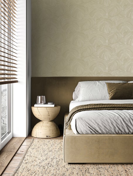 Origin Wallcoverings Tapete tropische Blätter Sandbeige - 53 cm x 10.05 m - 348025