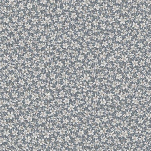 Borastapeter Tapete Blumenmuster Graublau - 53 cm x 10.05 m - 660918