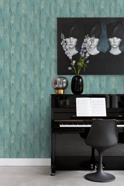 Origin Wallcoverings Tapete Blätter Lagunengrün - 53 cm x 10.05 m - 347369