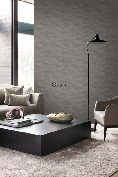 Origin Wallcoverings Tapete Naturstein mit Craquelé-Effekt Taupe - 53 cm x 10.05 m - 347566