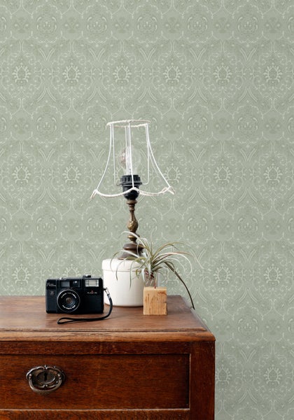 ESTAhome Tapete Ornamente Mintgrün - 50 x 900 cm - 139640