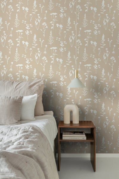 ESTAhome Tapete Feldblumen Sandbeige - 53 cm x 10.05 m - 139484