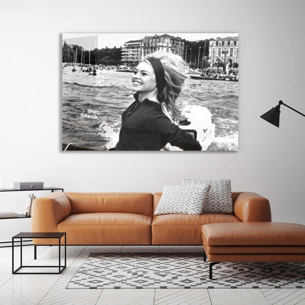 Acrylglasbild | Glasbild | Wanddeko | Brigitte Bardot | inkl. rückseitigem Aufhängesystem | Artikel: AGP00600 Format: 90x60 cm