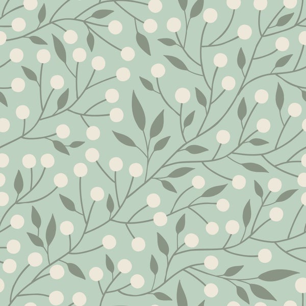 ESTAhome Tapete Blumenmuster Mintgrün - 50 x 900 cm - 139592