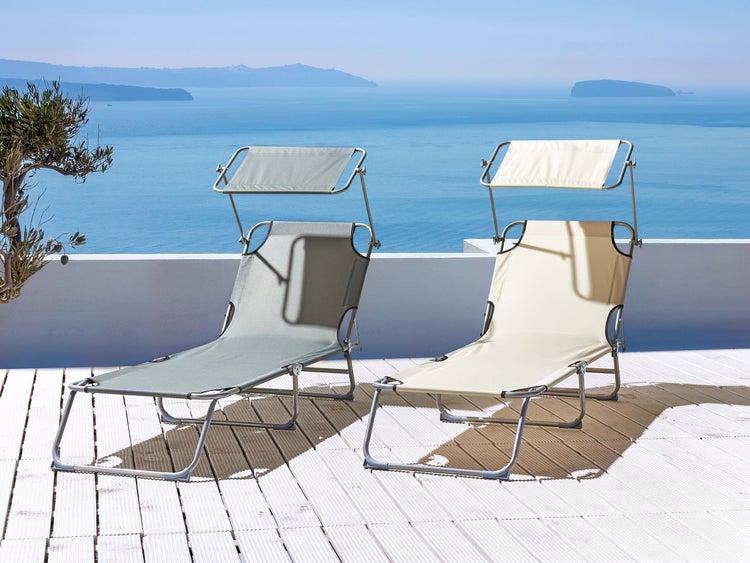 Sonnenliege FOLIGNO II Metall Creme