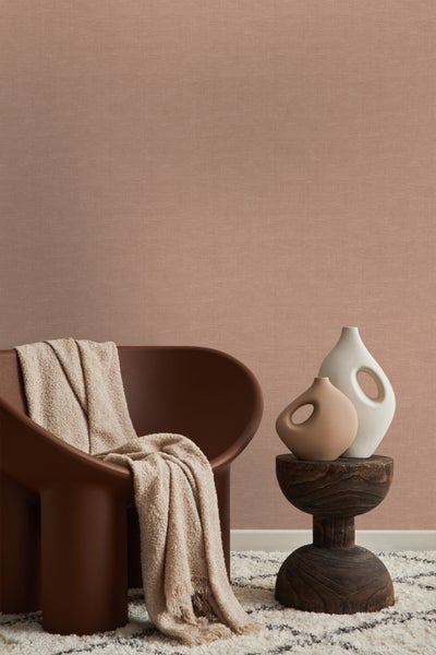 Origin Wallcoverings Tapete Leinen-Optik Terrakotta - 53 cm x 10.05 m - 348013