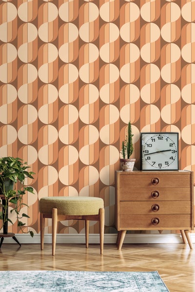 ESTAhome Tapete Retro-Ornamente Terrakotta - 50 x 900 cm - 131590