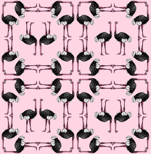 Walls4You Tapete Flamingos Babyrosa und Schwarz - 53 cm x 10 m - 640121