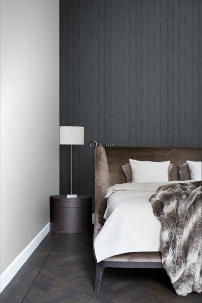 Origin Wallcoverings Tapete Holz-optik Antrazitgrau - 53 cm x 10.05 m - 347537