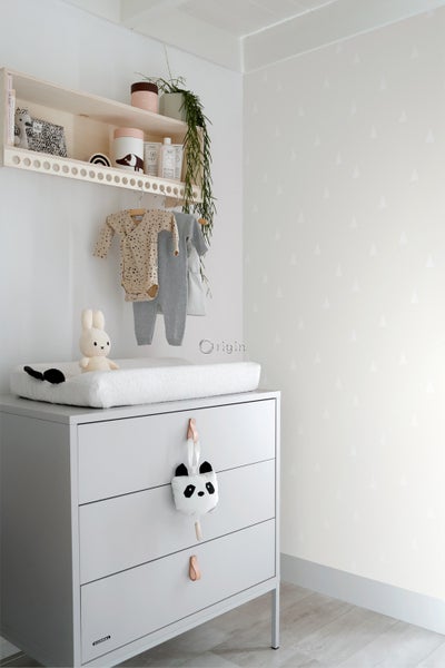 Origin Wallcoverings Tapete grafische Dreiecke Warmgrau - 53 cm x 10.05 m - 347700