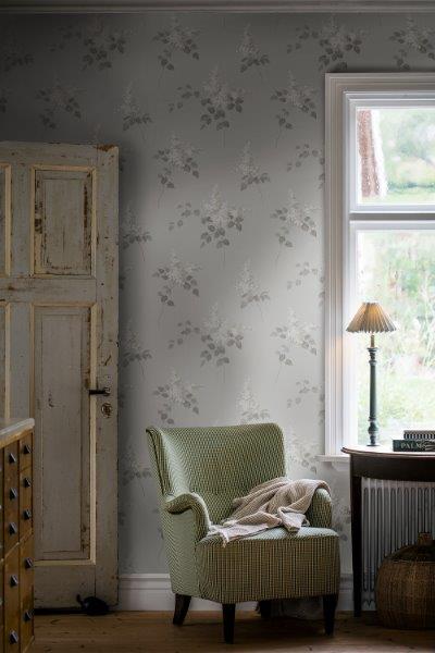 Borastapeter Tapete Blumen Grau - 53 cm x 10.05 m - 660379