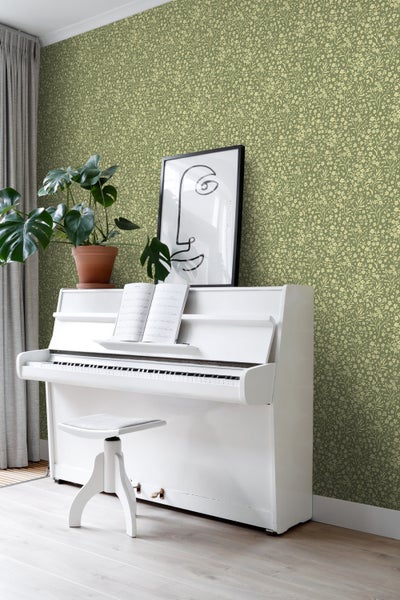ESTAhome Tapete Blumen Grün - 50 x 900 cm - 131210