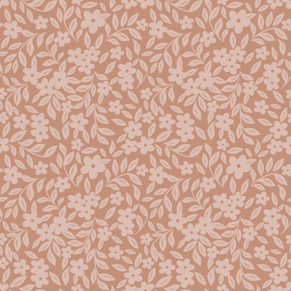 ESTAhome Tapete Blumen Terrakottarosa - 50 x 900 cm - 131445