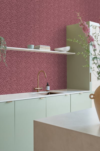 ESTAhome Tapete Blumen Aubergineviolett - 50 x 900 cm - 131672