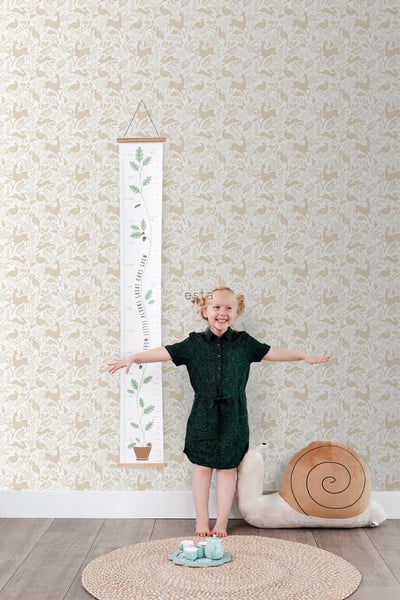 ESTAhome Tapete Wald mit Waldtieren Beige - 50 x 900 cm - 139527