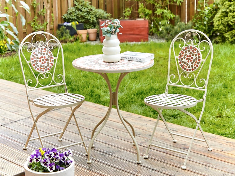 Bistro Set klappbar SPELLO Metall Weiß