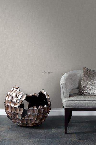 Origin Wallcoverings Tapete Leinen-Optik Graurosa - 53 cm x 10.05 m - 346625