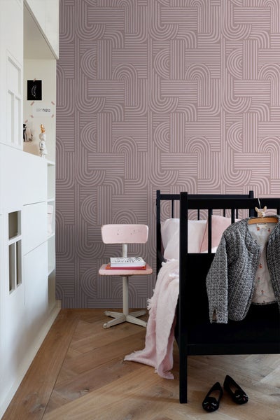 ESTAhome Tapete 3D-Muster hell mauve-violett - 50 x 900 cm - 131488