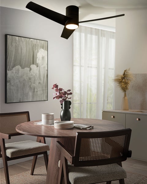 Deckenventilator mit Licht CANETE mit Fernbedienung LED Schwarz