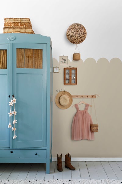 ESTAhome Fototapete halbhohe Wandverkleidung Sandbeige - 100 x 279 cm - 159230