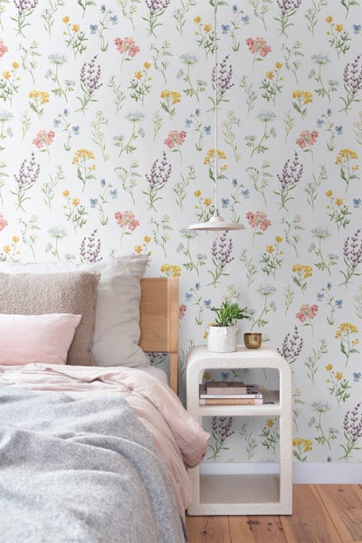 Sanders und Sanders Tapete Blumen Weiß und Mehrfarbig - 53 cm x 10 m - 640170