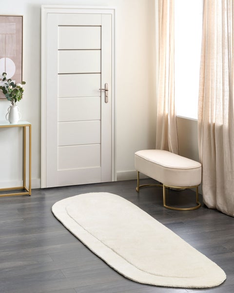 Teppich BERANI Hellbeige 80 x 250 cm Viskose