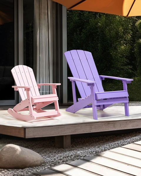 Garten Schaukelstuhl für Kinder ADIRONDACK Pastellrosa