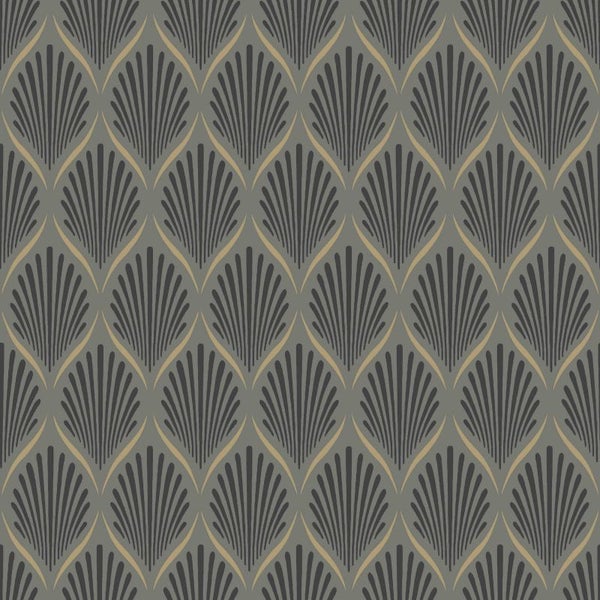 Duro Tapete Art Decó Muster Braun - 53 cm x 10.05 m - 661159