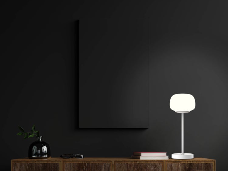 LED Akku-/ Tischleuchte PINA 30 cm hoch, aus Metall (weiß) und Glas (weiß), integrierte LEDs, warmweiß