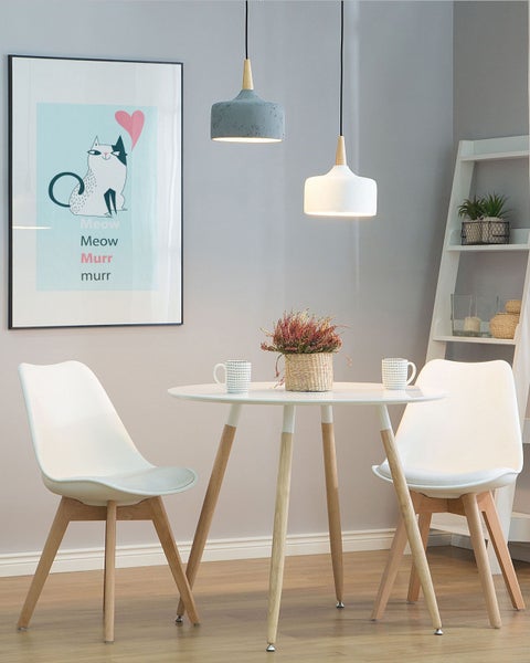 Pendelleuchte mit Holz und Beton