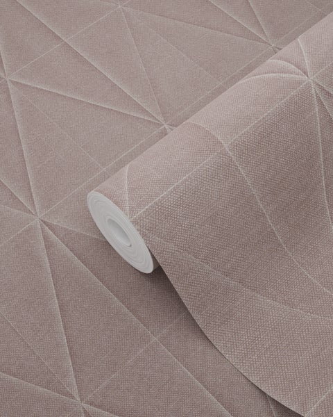 ESTAhome Tapete Origami-Muster Altrosa - 53 cm x 10.05 m - 148709