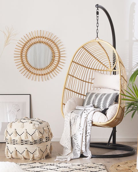 Hängesessel mit Gestell CASOLI Polyrattan Naturfarben