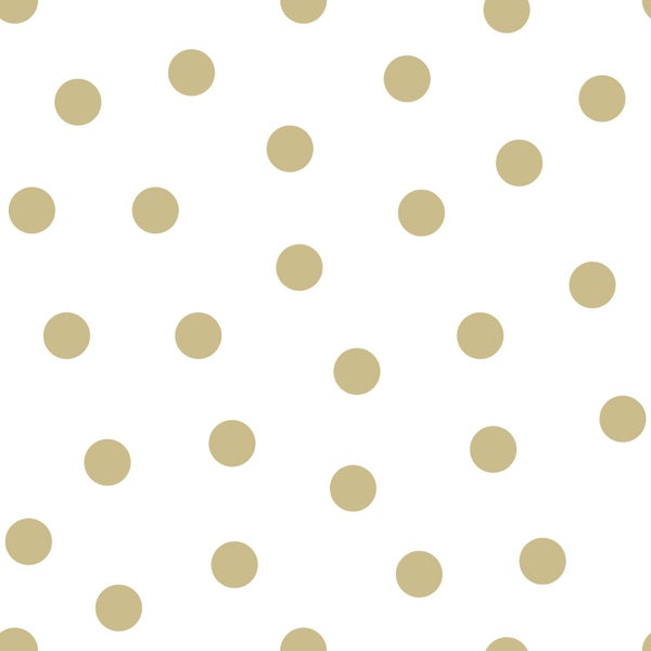 Origin Wallcoverings Tapete Punkte Weiß und Gold - 53 cm x 10.05 m - 347674