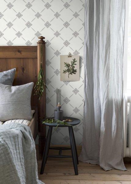 Borastapeter Tapete Fliesenmuster Grau und Beige - 53 cm x 10.05 m - 660043
