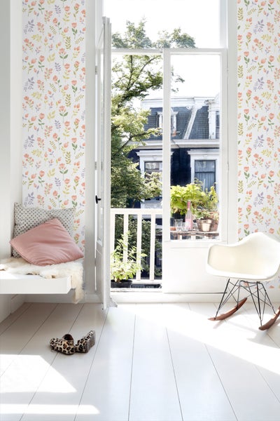 ESTAhome Tapete Blumen Pastell-Farben - 50 x 900 cm - 139976