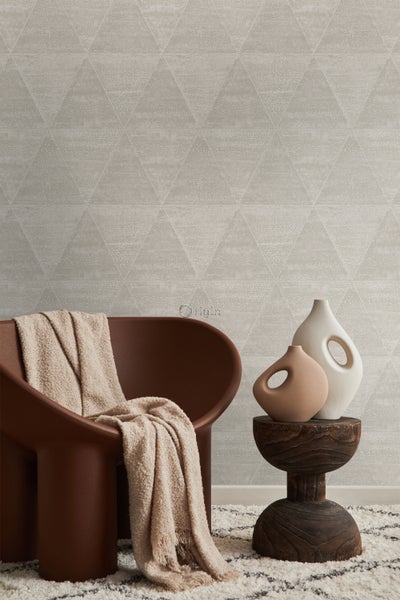 Origin Wallcoverings Tapete verwitterte Metalldreiecke Silber - 53 cm x 10.05 m - 347590