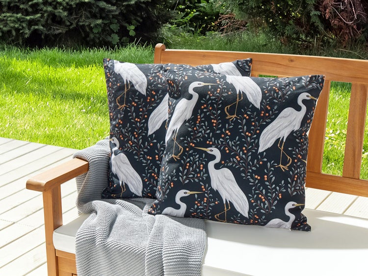Gartenkissen 2er Set PIANAZZO Tiermuster 45 x 45 cm Schwarz