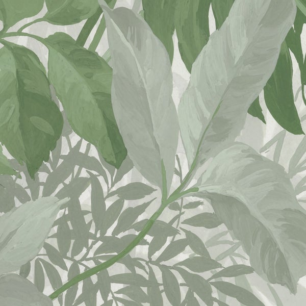 Illustration mit verschiedenen grünen Blättern