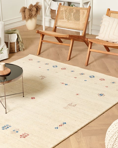 Teppich SULUCA Beige 200 x 300 cm Wolle Gabbeh