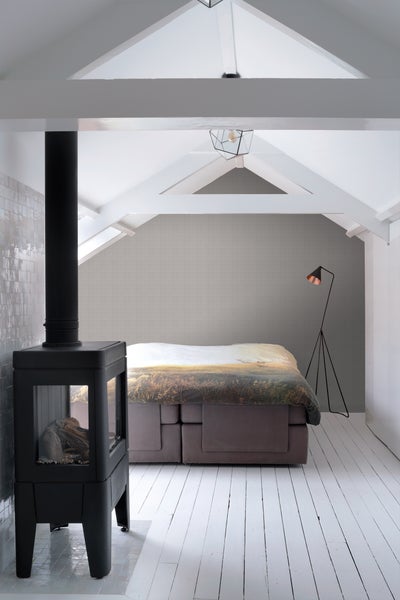 ESTAhome Tapete Leinen-Optik Hellgrau - 53 cm x 10.05 m - 139026