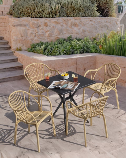 Gartenstuhl 4er Set ANDORA Beige