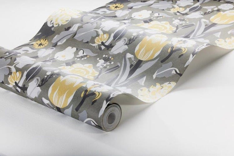 Borastapeter Tapete Blumen Grau - 49 cm x 10.05 m - 660810