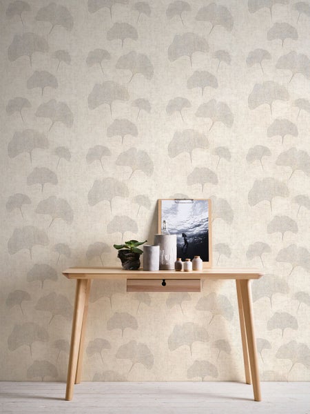 A.S. Création Tapete Ginkgoblätter Sandbeige - 53 cm x 10.05 m - AS-322653
