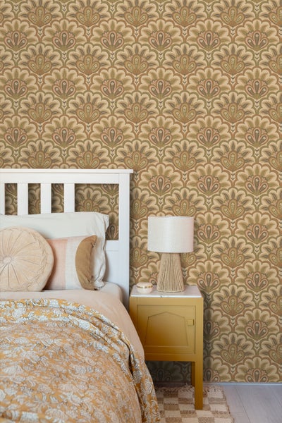 ESTAhome Tapete orientalisches Barockmotiv Braun - 50 x 900 cm - 131036