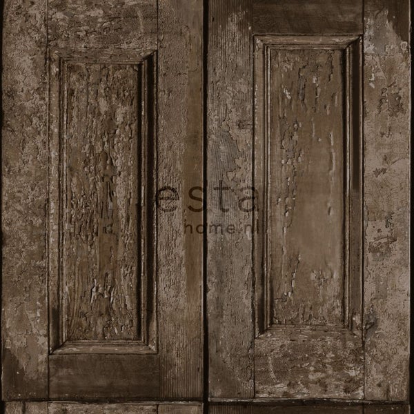 ESTAhome Tapete Paneeltüren Dunkelbraun - 53 cm x 10.05 m - 138211