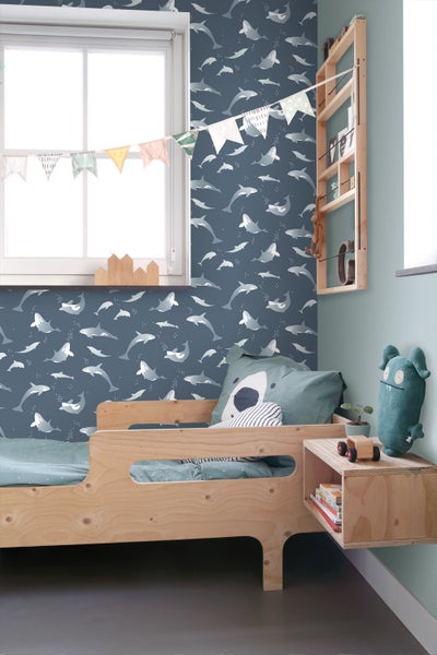 ESTAhome Tapete Walen Blau - 50 x 900 cm - 131565