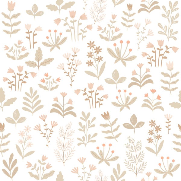 ESTAhome Tapete Feldblumen Beige - 50 x 900 cm - 131092